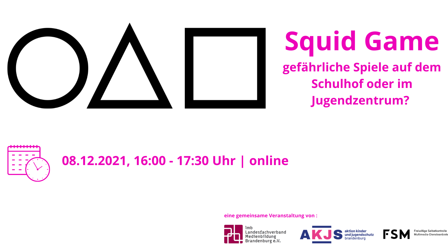 Thema Squid Game – Onlineveranstaltung für Fachkräfte am 08.12.
